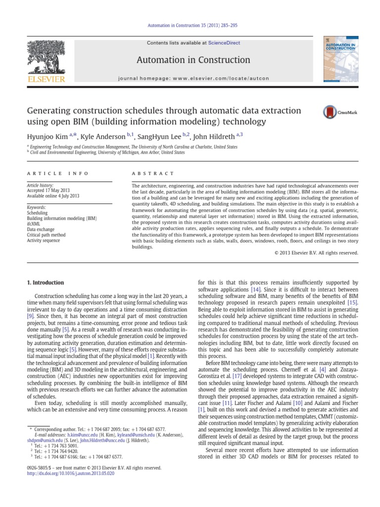 Generating Construction Schedules Through Automatic Data Extraction ...