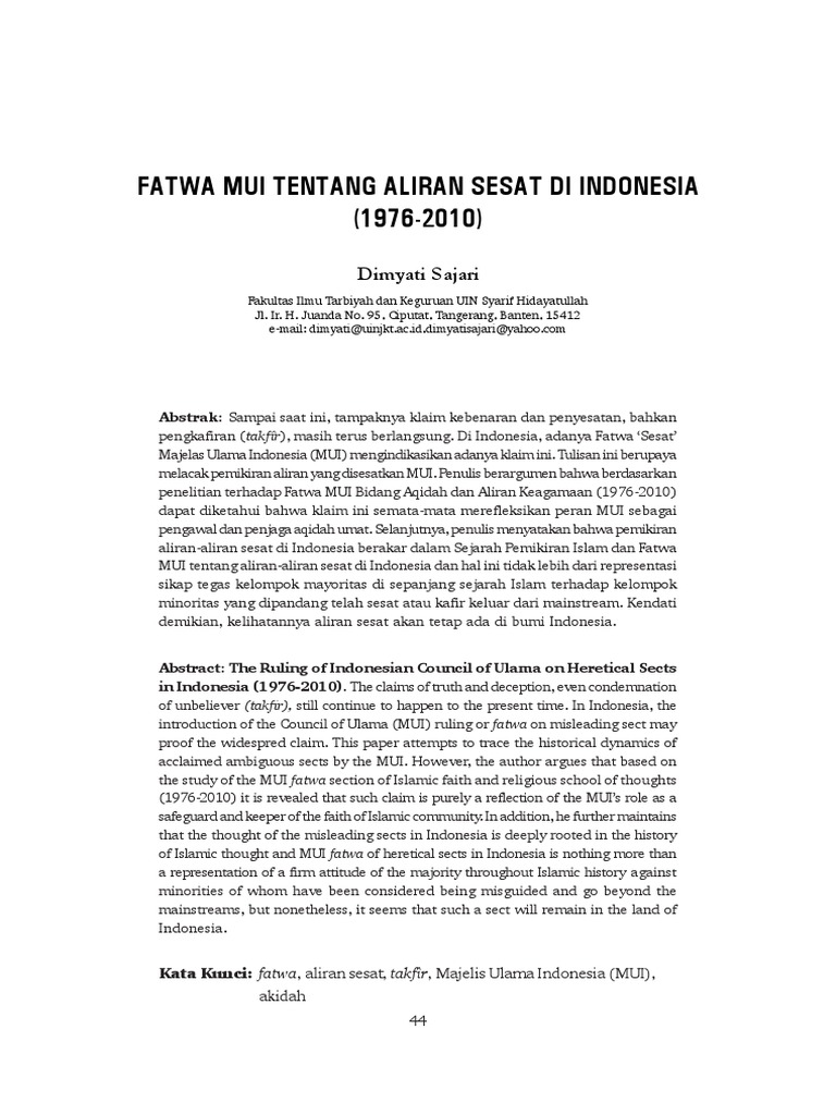 Fatwa MUI tentang penistaan agama