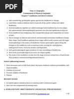 Class 11 Geography Fundamental of Physical Geography Chapter-7 Landforms and Their Evolution