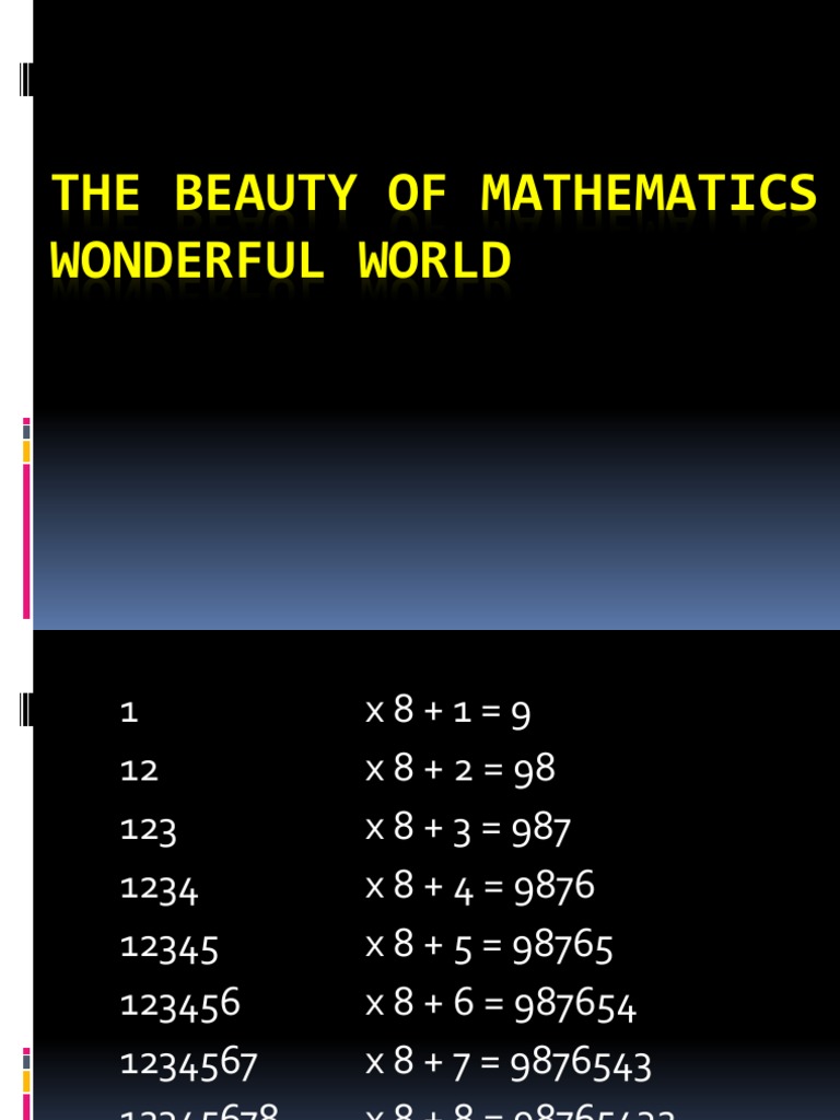 The Beauty If Mathematics | PDF