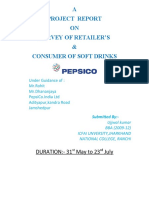 A Project Report ON Survey of Retailer'S & Consumer of Soft Drinks