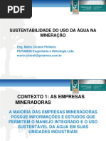 Sustentabilidade Do Uso Da Água Na Mineração