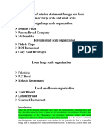 Comparison of Mission Statement Foreign and Local Companies' Large Scale and Small Scale. Foreign Large Scale Organization