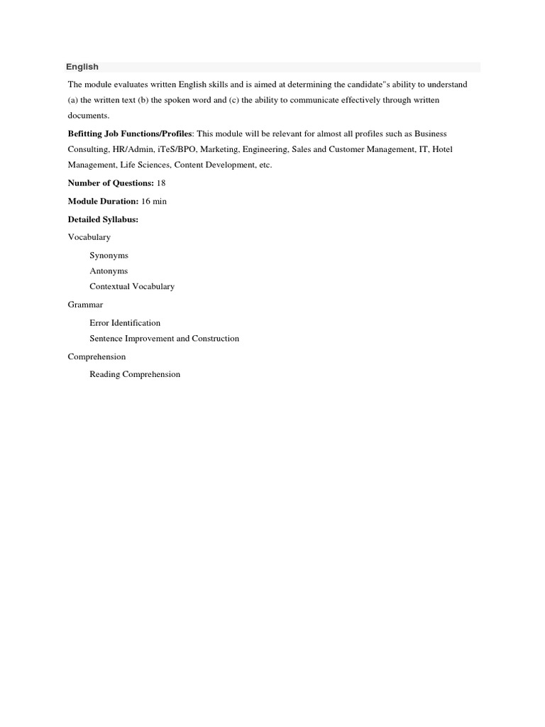 Evaluating English Proficiency Modules | PDF | Abstraction (Computer ...
