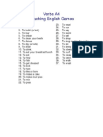 Verbs A4 Teaching English Games