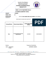 Schools Division Office Makati City: Form 3: List of Mastered Skills