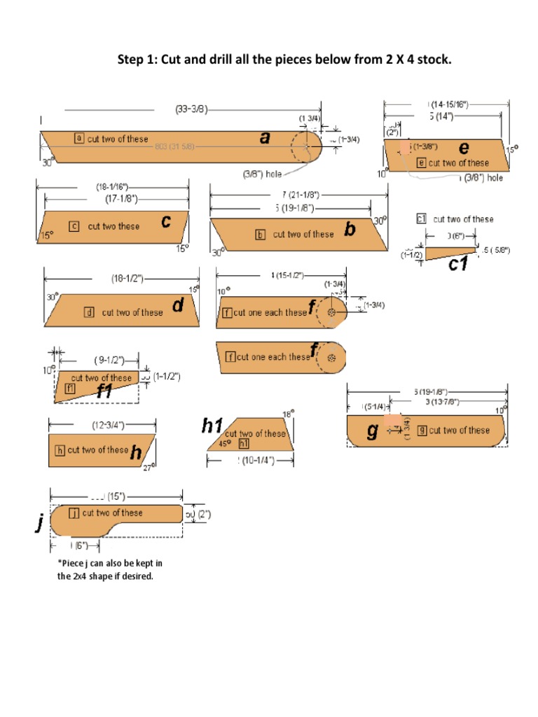 2x4 Cutting and Drilling Guide | PDF | Home & Garden