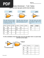 Logic Gates Worksheet