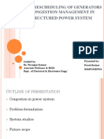 Restructured System: Optimal Rescheduling of Generators For Congestion Management in Power