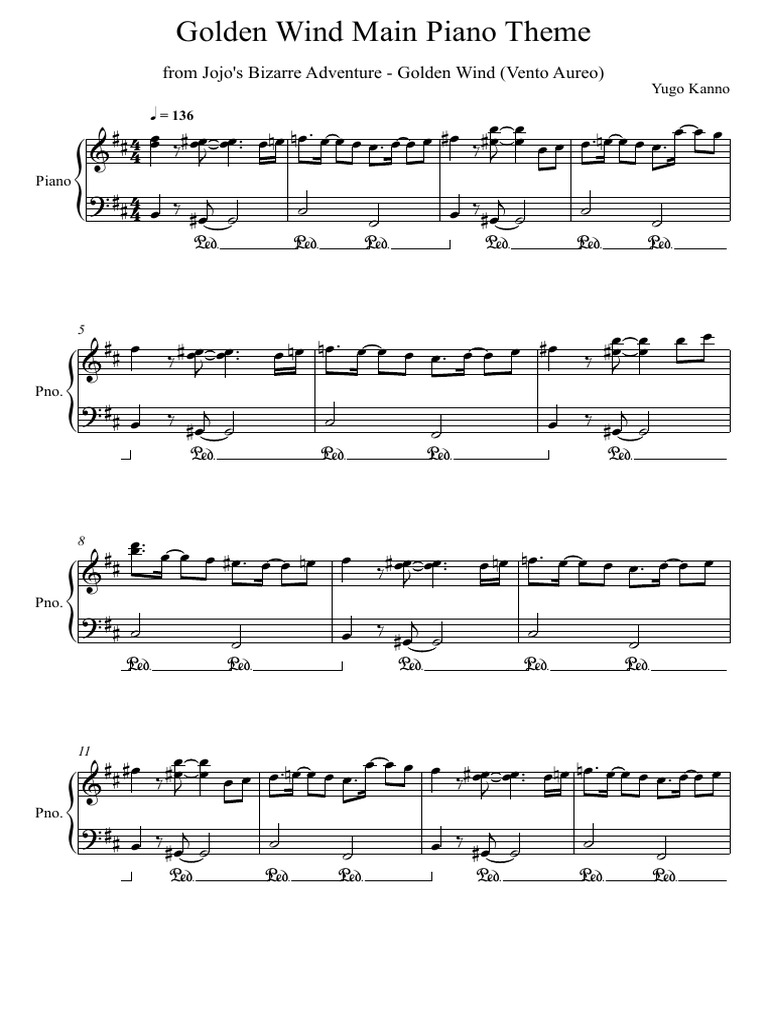 Golden Overdrive: The Breakdown of Stardust, A JoJo's Bizarre Adventure  Medley Sheet music for Piano (Solo)