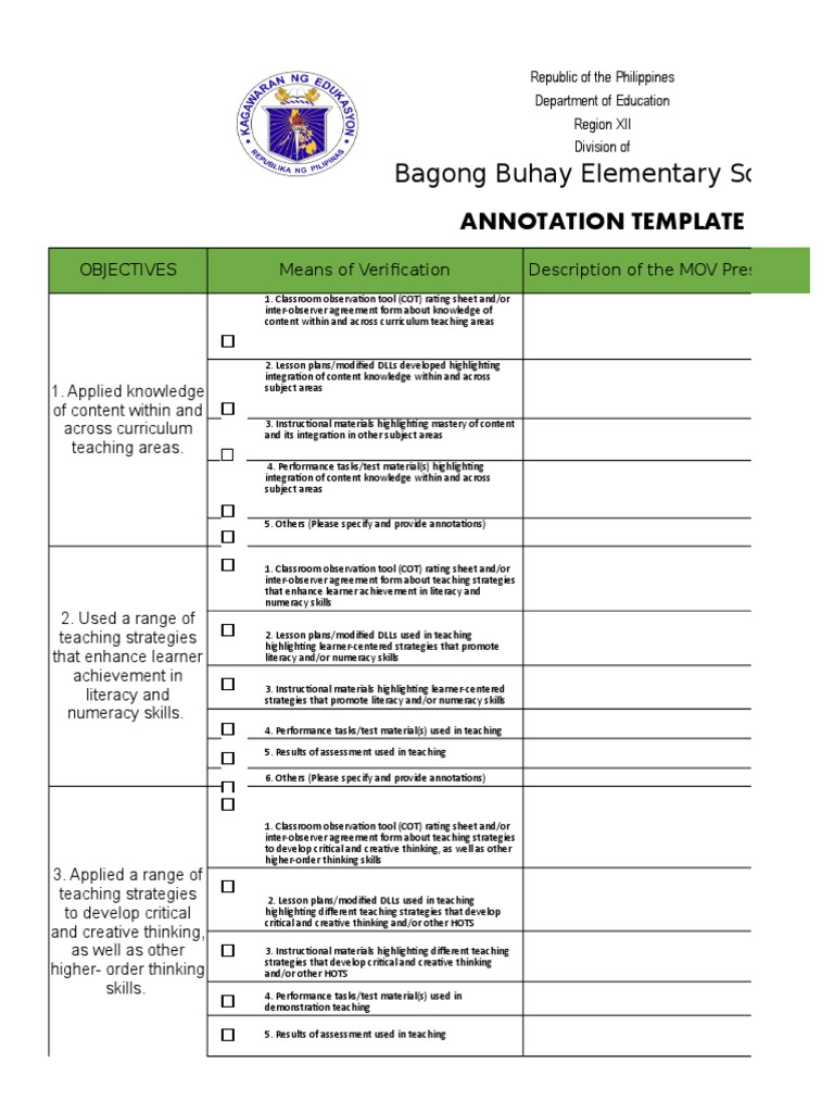 Annotations For Rpms With Coaching Form Lesson Plan Educational Assessment