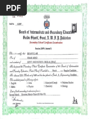 Matric Certificate