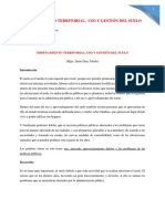 Ordenamiento territorial, uso y gestión del suelo