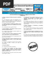 Revisão Bimestral - Primeira Série 1º Bimestre