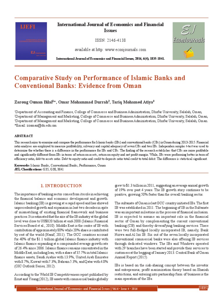 Islamic vs Conventional Banks in Oman | PDF | Islamic Banking And ...