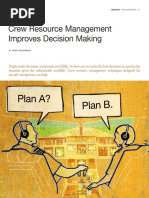 Crew Resource Management Improves Decision Making