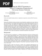 Using The SOLO Taxonomy To Analyze Competence Progression of University Science Curricula