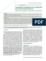 Casei On Colorectal Tumor Cells Activity (Caco-2) : Effects of Probiotic Lactobacillus Acidophilus and Lactobacillus