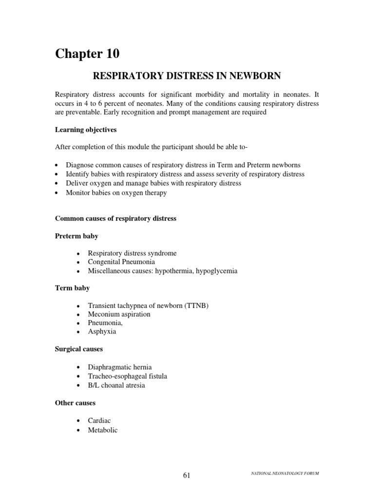 Newborn Respiratory Distress Management | PDF | Sepsis | Preterm Birth