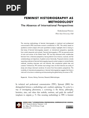 Feministhistoriographyasmethodologytpdf Feminism - 