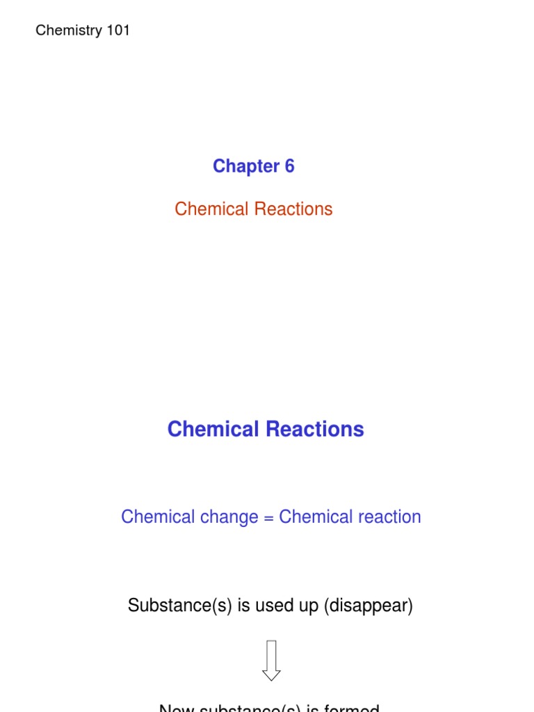 Chapter 6 Chemical Reactions | PDF | Chemical Reactions | Chemistry