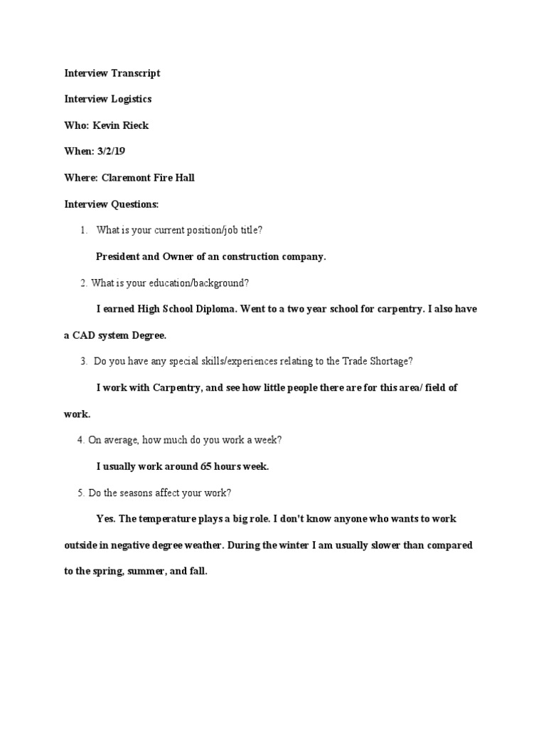 Interview Transcript | PDF