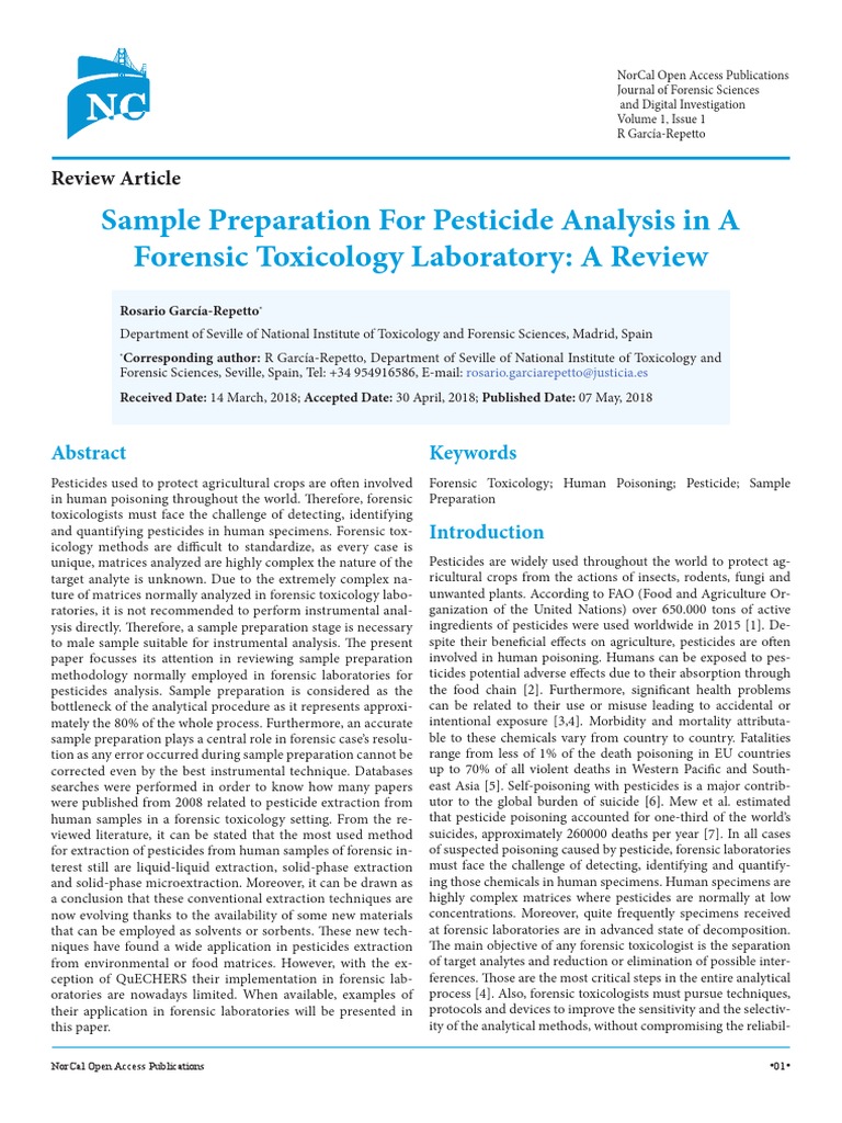 Forensic Toxicology Sample Preparation PDF Chromatography Gas Chromatography