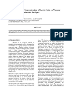 Determination of Concentration of Acetic Acid in Vinegar Sample Using Titrimetric Analysis