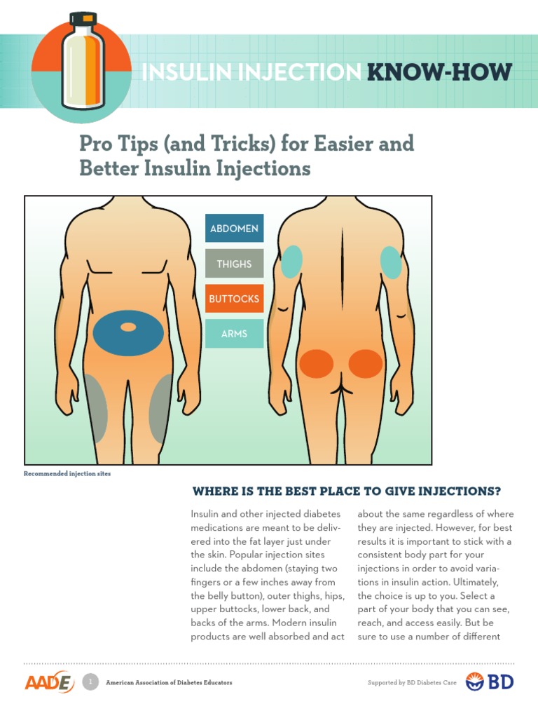 Insulin Injection Site Guide and Tips | PDF | Injection (Medicine ...