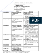 UNLZ 2019 - 1º - Teoría Social - Teorías Soc Cont - Cronograma de Act - 2º Parte - Lunes