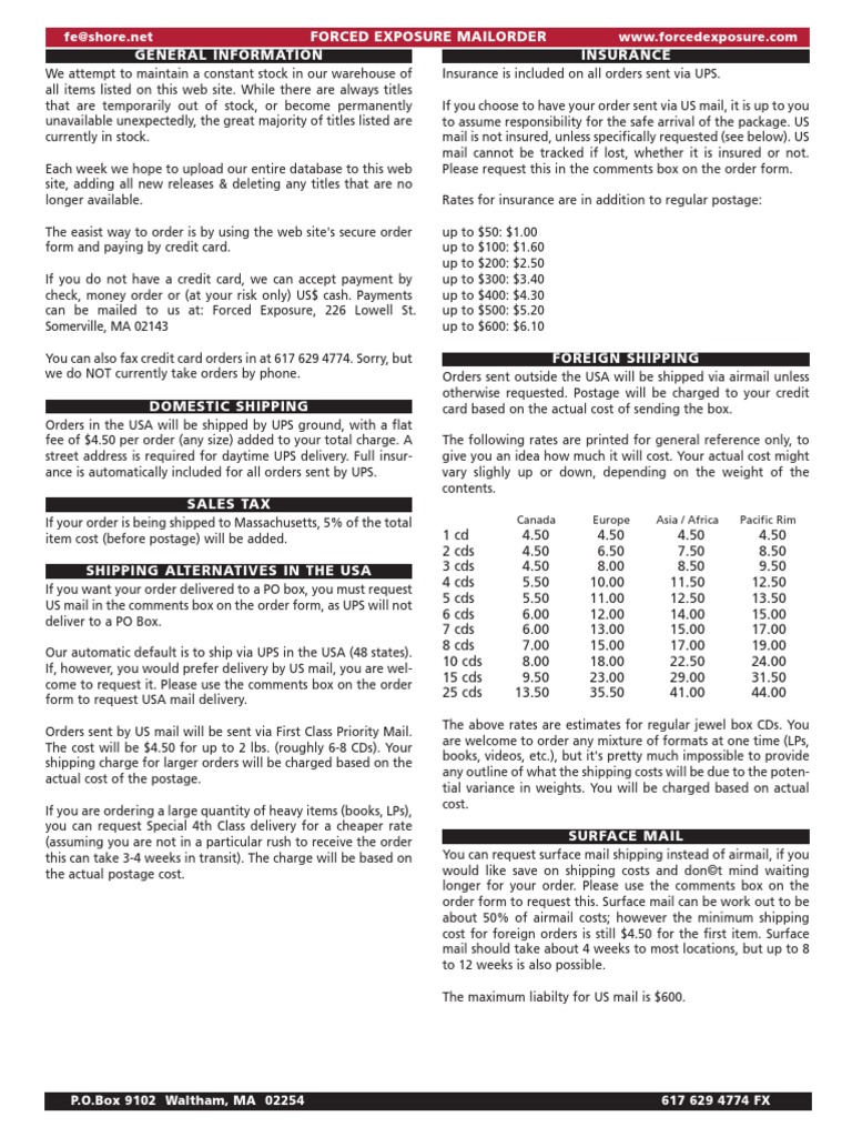 Forcedexposurecataloguepdf United States Postal Service