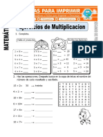 Ficha de Ejercicios de Multiplicacion para Segundo de Primaria PDF