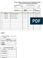 School Form 5 SF5K Report On Promotion and Level of Proficiency For Kinder