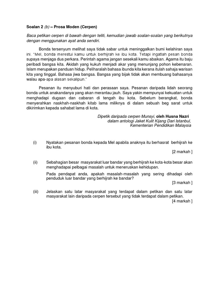 Soalan Ppt Bahasa Melayu Pdf
