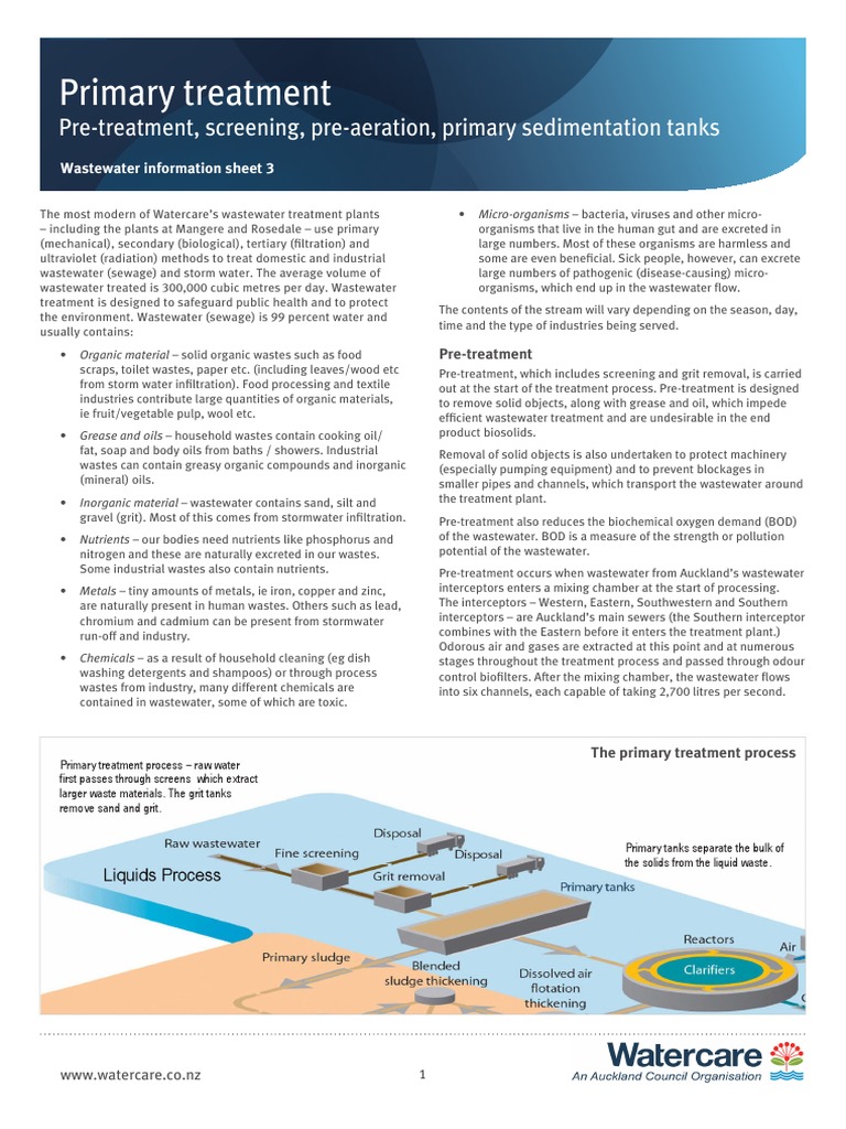 Wastewater Primary Treatment PDF | PDF | Sewage Treatment ...