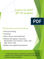 Qualification For DOST SET UP Program