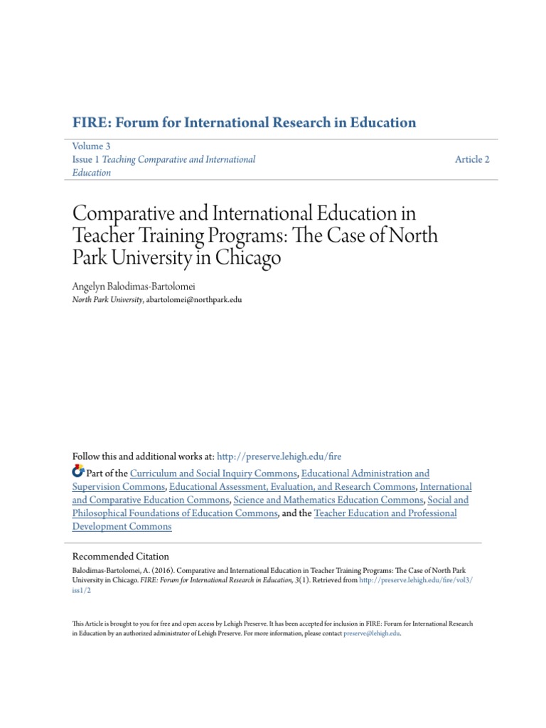 Comparative Education in Teacher Training | PDF | English As A Second ...