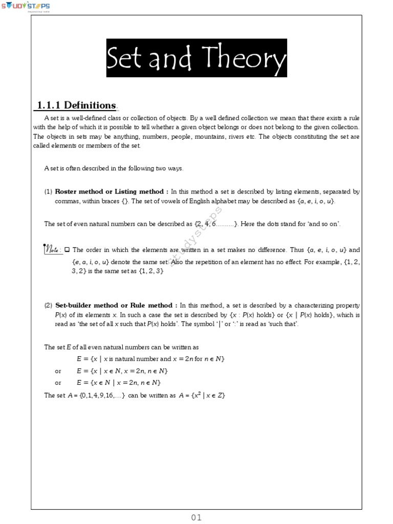 Set Theory Empty Set Set Mathematics
