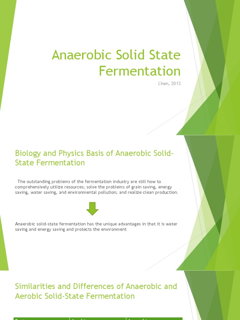 Anaerobic Solid State Fermentation | PDF | Fermentation | Cellular ...