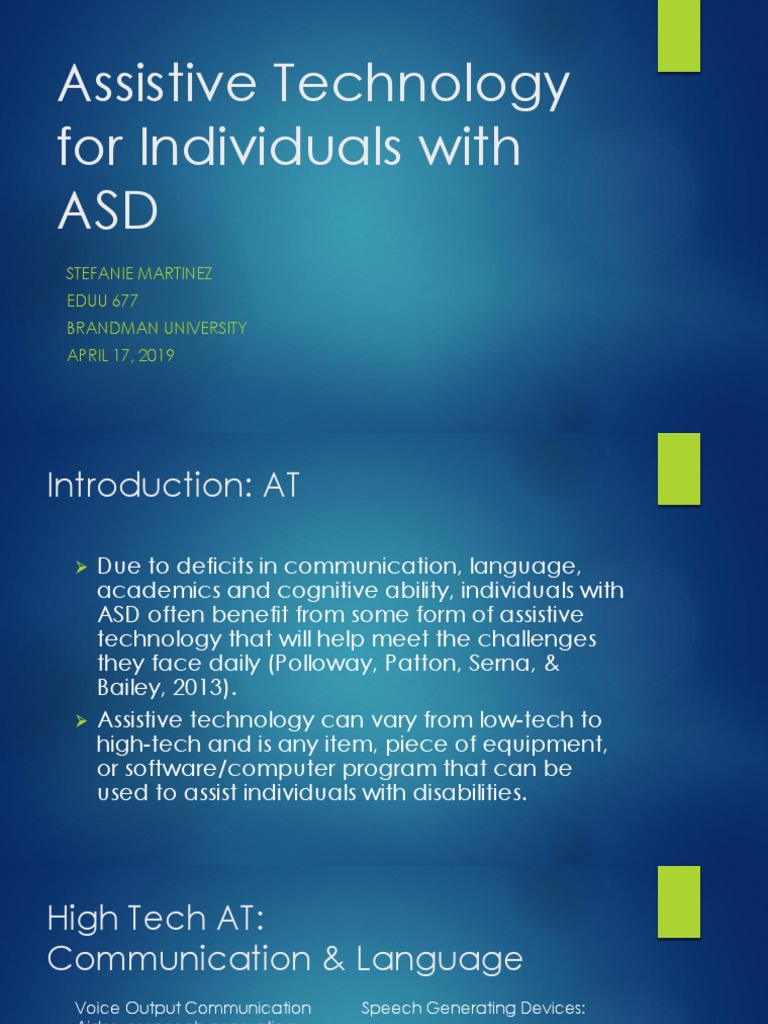 Assistive Technology for ASD Support | PDF | Speech Recognition | Cognition