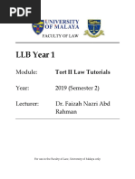 LLB Year 1: Year: 2019 (Semester 2) Lecturer: Dr. Faizah Nazri Abd Rahman