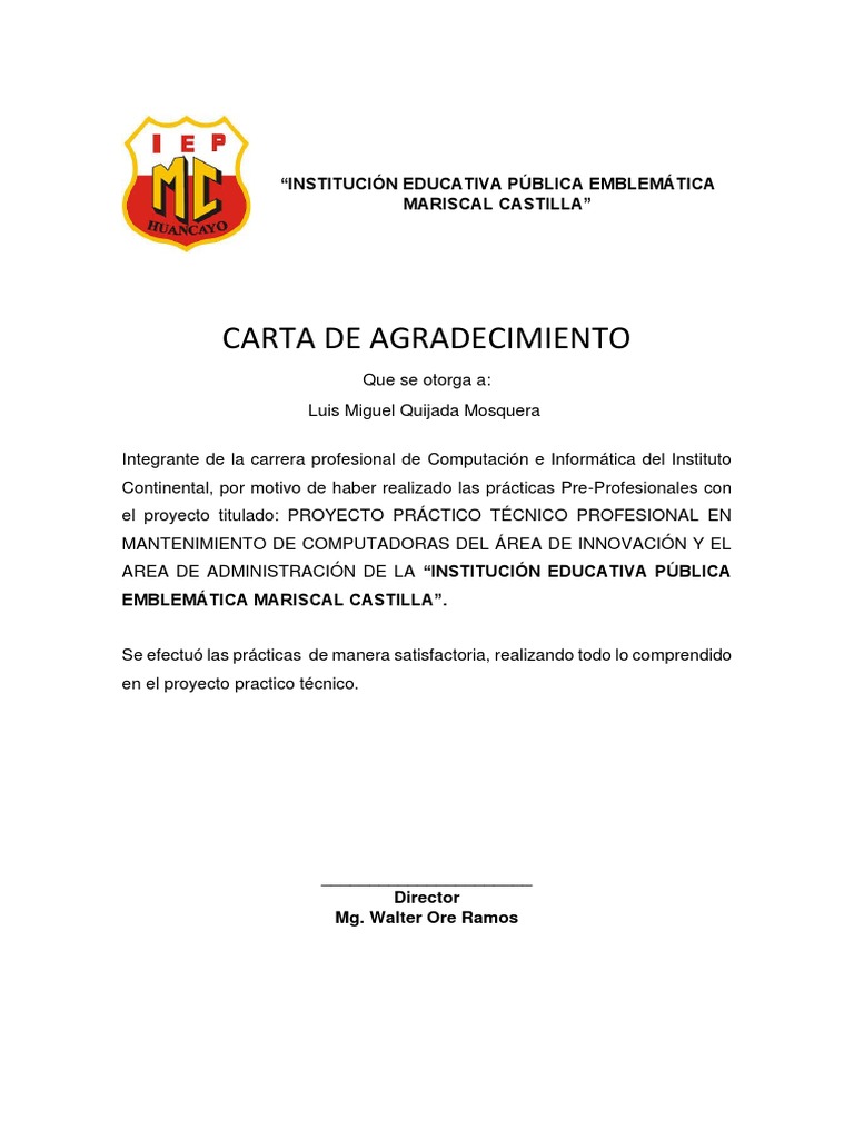 Agradecimiento EQUIPO  PDF  Tecnología de información y