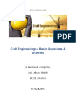 Civil Engineering Basic Questions & Answers: A Facebook Group By-Md. Ahsan Habib RUET 090063