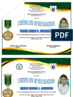 Certificate With Honors