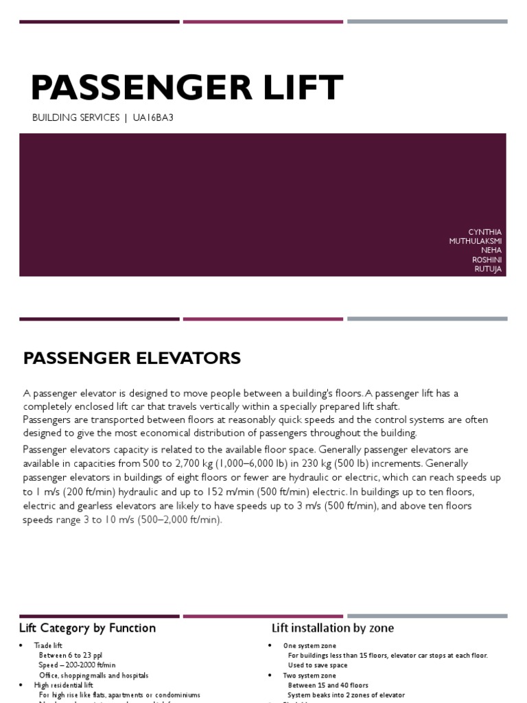 Elevator Systems Overview | PDF | Elevator | Transportation Engineering