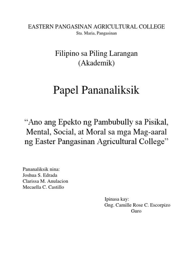 Featured image of post Ano Ang Epekto Ng Bullying Ngunit gaya rin ng gamot ang isang mga ito lahat ng sobra ay bawal