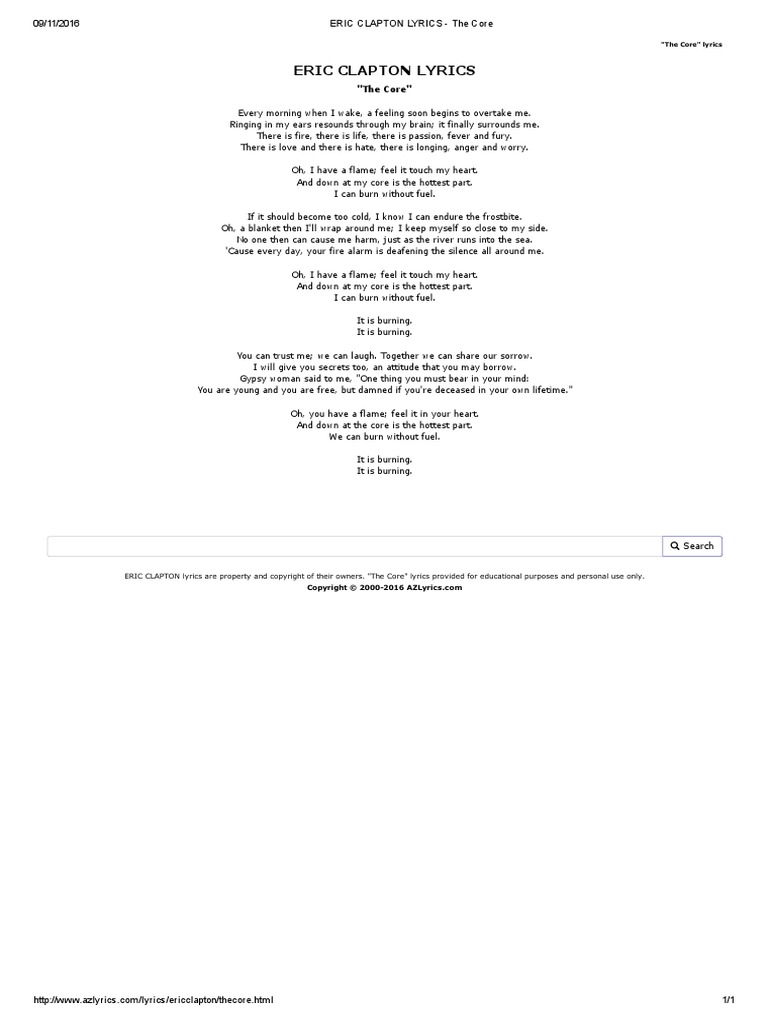 Eric Clapton Lyrics The Core Pdf scribd