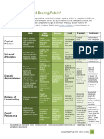 Poetry Out Loud Scoring Rubric : Physical Presence