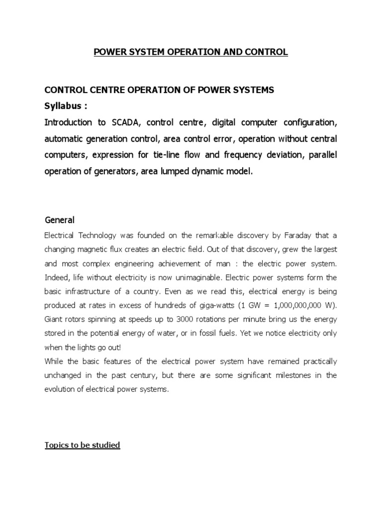 Psoc Notes PDF | PDF | Scada | Electric Power System