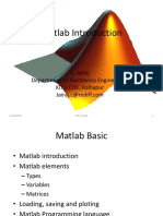 Matlab Introduction: C. Jairaj Department of Electronics Engineering, KIT's COE, Kolhapur